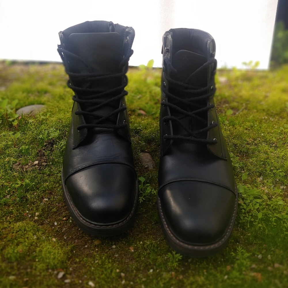 The Rail Men Black Leather Boots sz44 EU (US11.5)